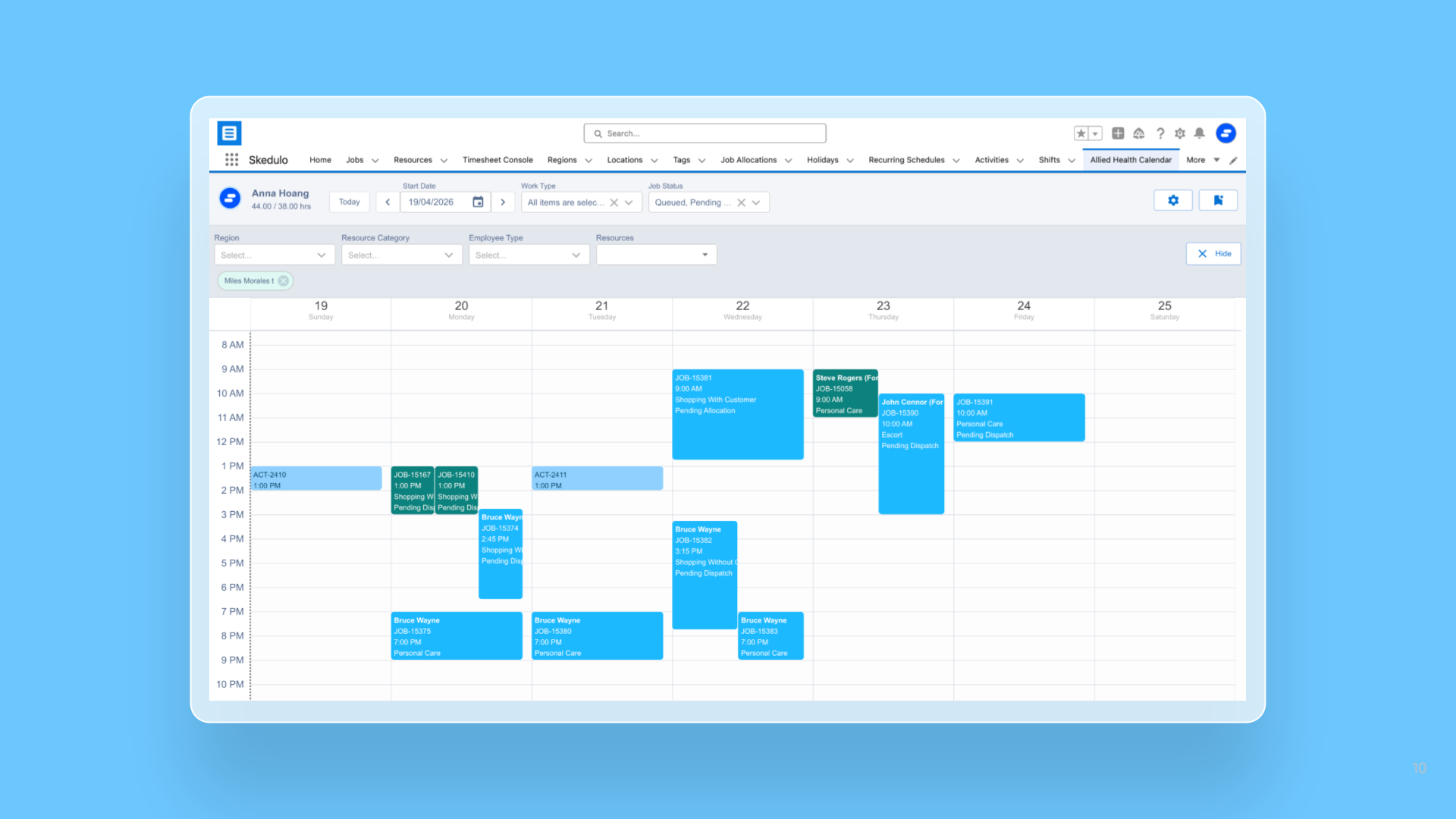 Allied Health Calendar Console
